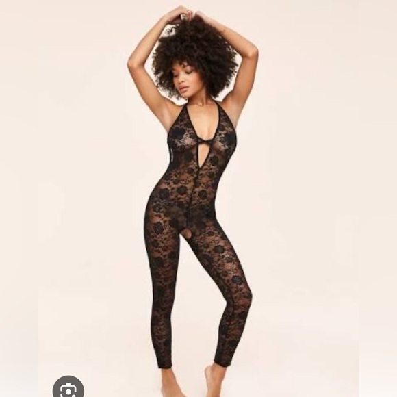 Adore Me Black Lace Catsuit - Picture 1 of 3